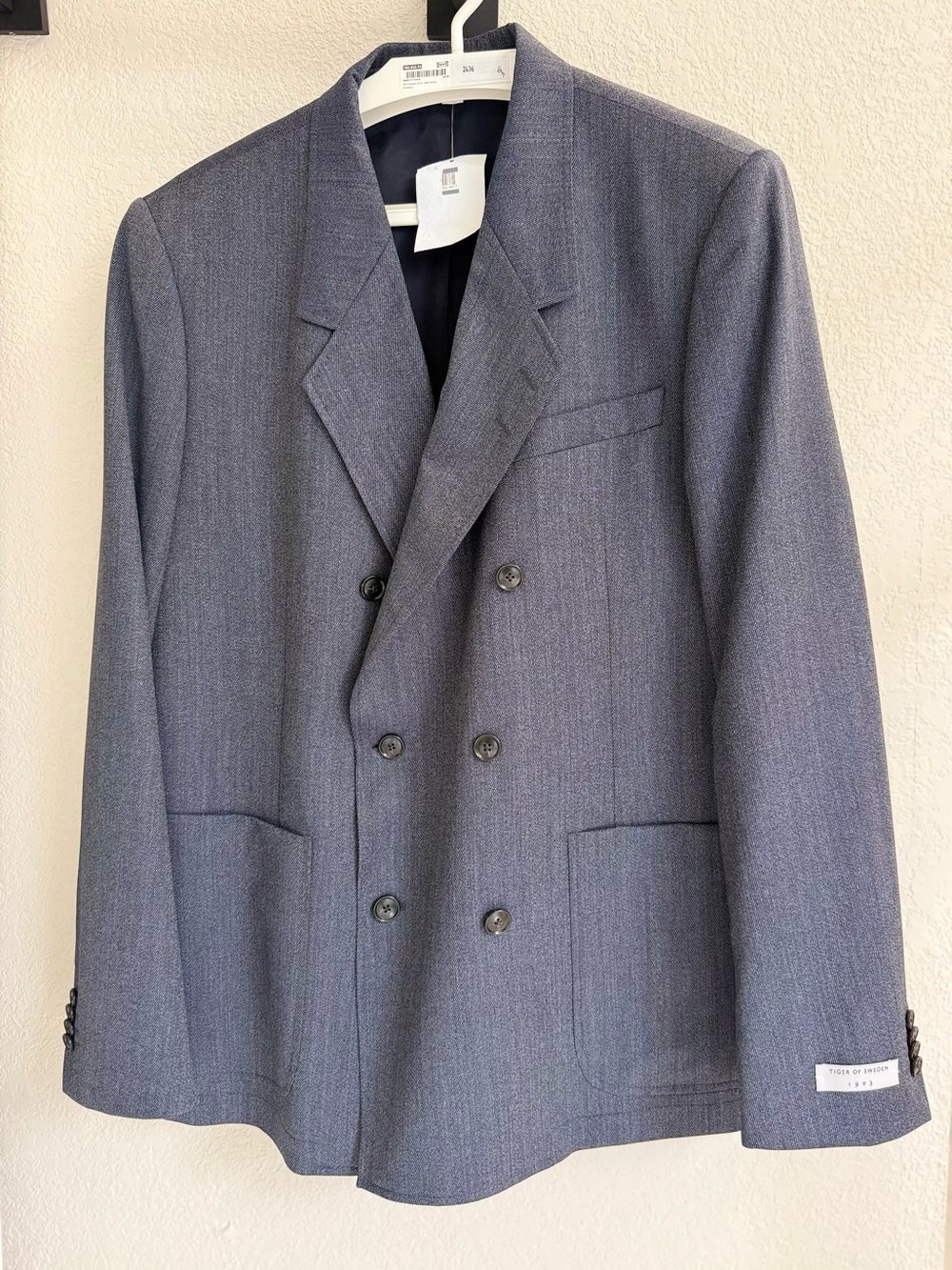 Tiger of Sweden Double-Breasted Blue-Gray Blazer